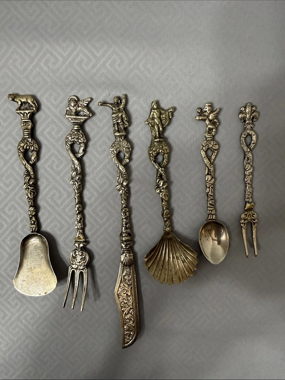 Vintage Italian Ornate Hors D’oeuvre Appetizer Decorative Utensils Set of 6